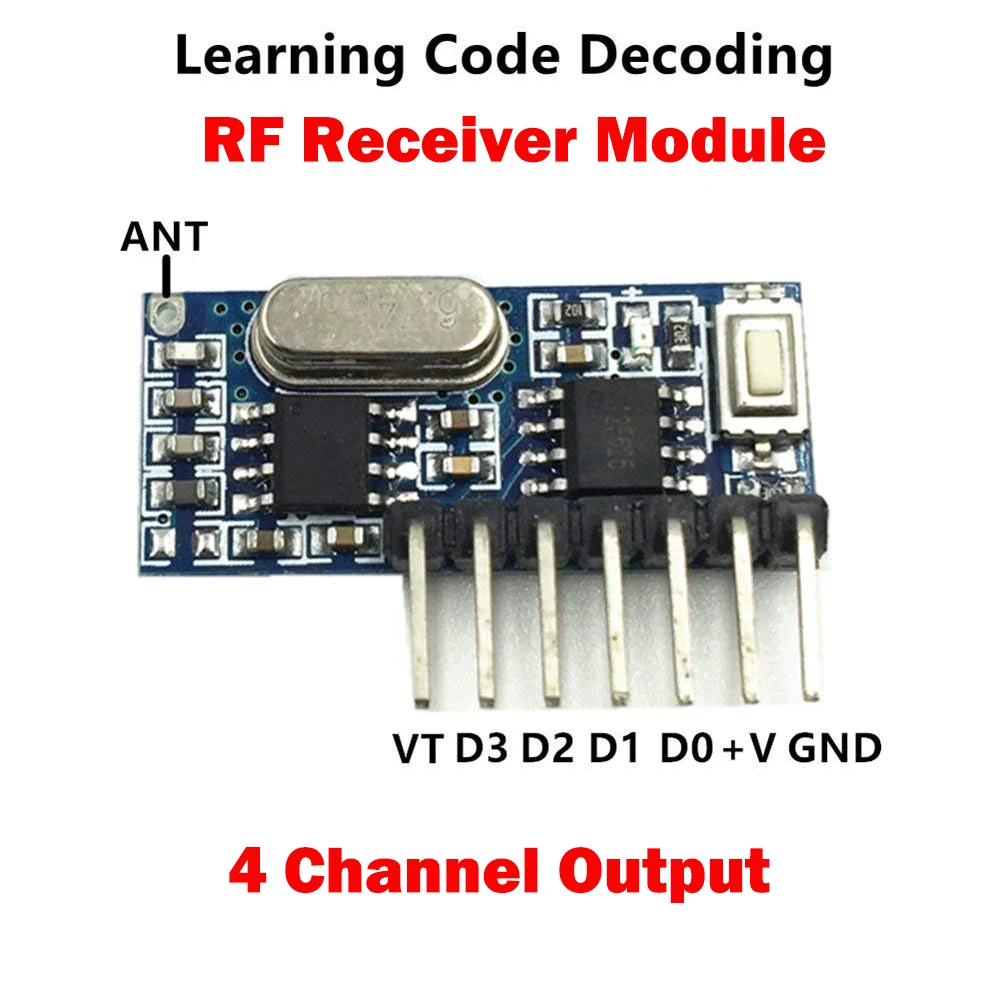 433MHz RF RX480E receiver Transmitter module wireless remote control  4 channel Learning Code 1527 for arduino 433MHz RF RX480E
