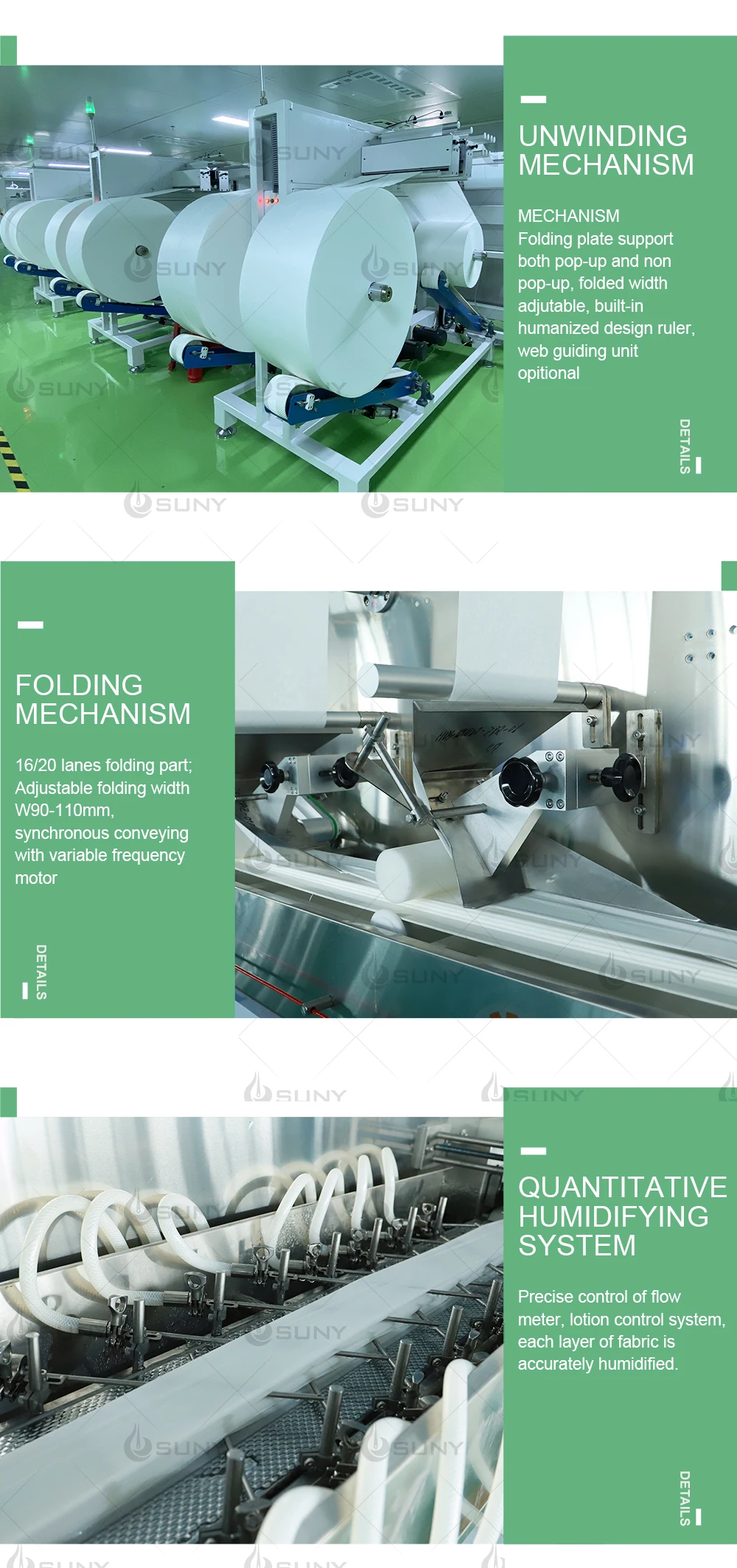 Big Pack 12 Lanes Twin Rolls Machine for Wet Wipes Production