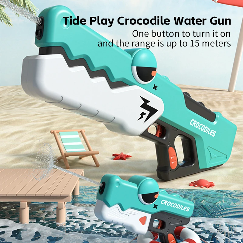 Summer Outdoor Fun Electric Crocodile Water Gun Toy