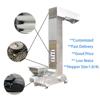 Automatic Vertical Lifting Raw Material Conveyor Z Type Elevator Bucket Chain Feeder Load Conveyor