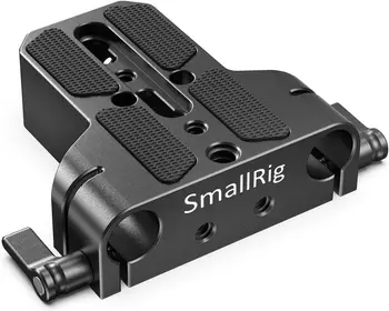 SmallRig Camera Base Plate with Rod Rail Clamp, Baseplate for Sony A6500 A6600 A6300, for GH5 GH6, for Sony A7 Series