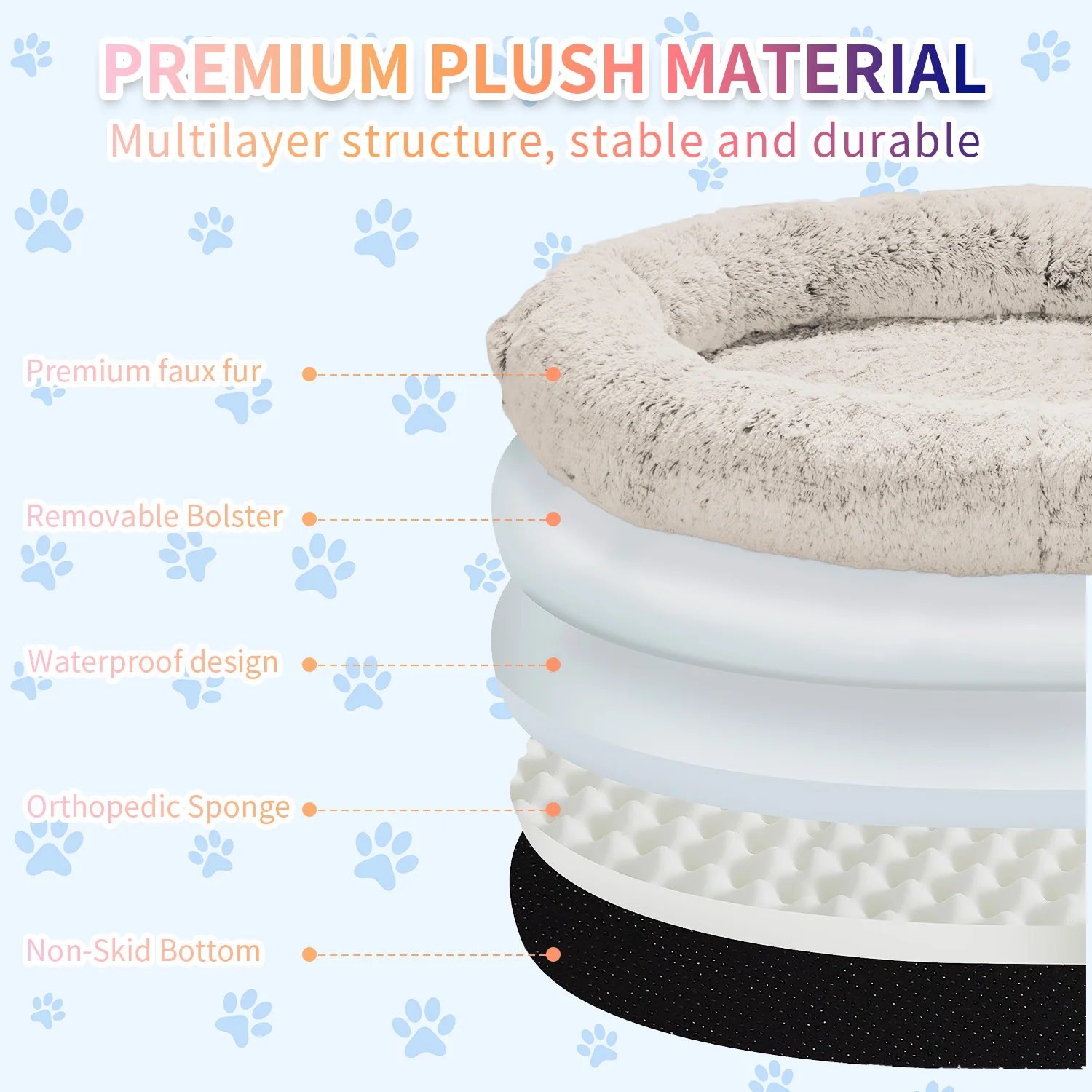 New fluffy customized calming washable luxury extra large big plush giant human sized xxl dog bed for human manufacture