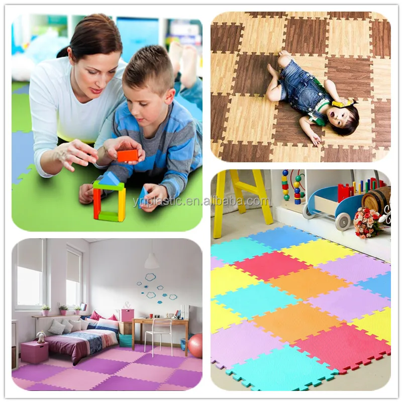 Durable Wood Grain EVA Foam Interlocking Mat for Kids Soft Puzzle Floor ...