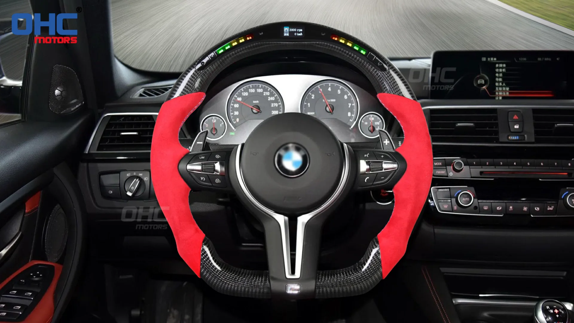 M2 M3 M4 Flat Bottom Suede Leather Steering Wheels Fit For Alcantara