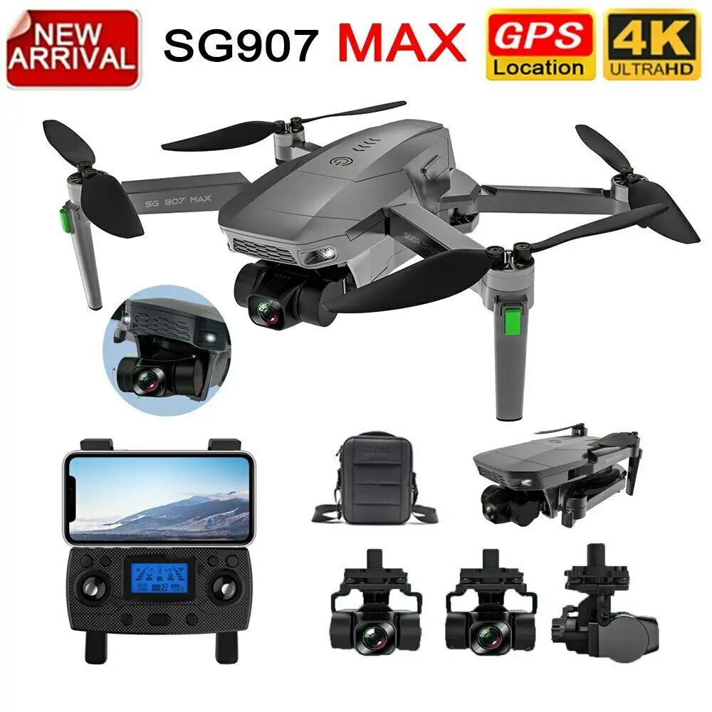 Дрон SG907 MAX GPS 4K HD с двойной камерой профессиональный Радиоуправляемый квадрокоптер бесщеточным Мотором 1200