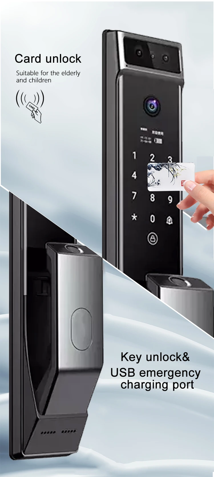 Curated visual reference: Gallery Detail: Smartier Tuya Automatic Door Lock With 3D Face Recognition