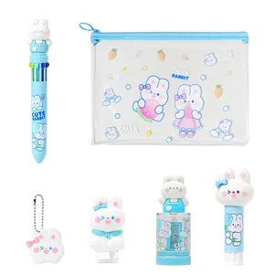 Student Stationery Solid Glue, Correction Tape, Pencil Sharpener, 10 Color Neutral Pen, Name Label - School Gift