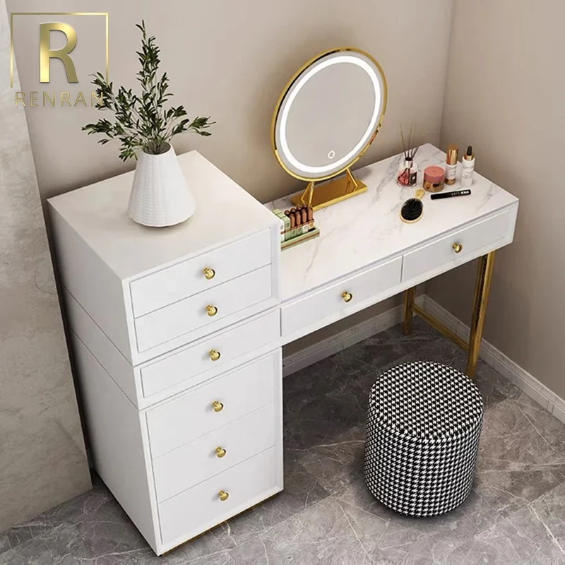 Bed Furniture Fancy Dressing Table With Mirror and Stool Modern Simple Bedroom Dressing Table Chair Set