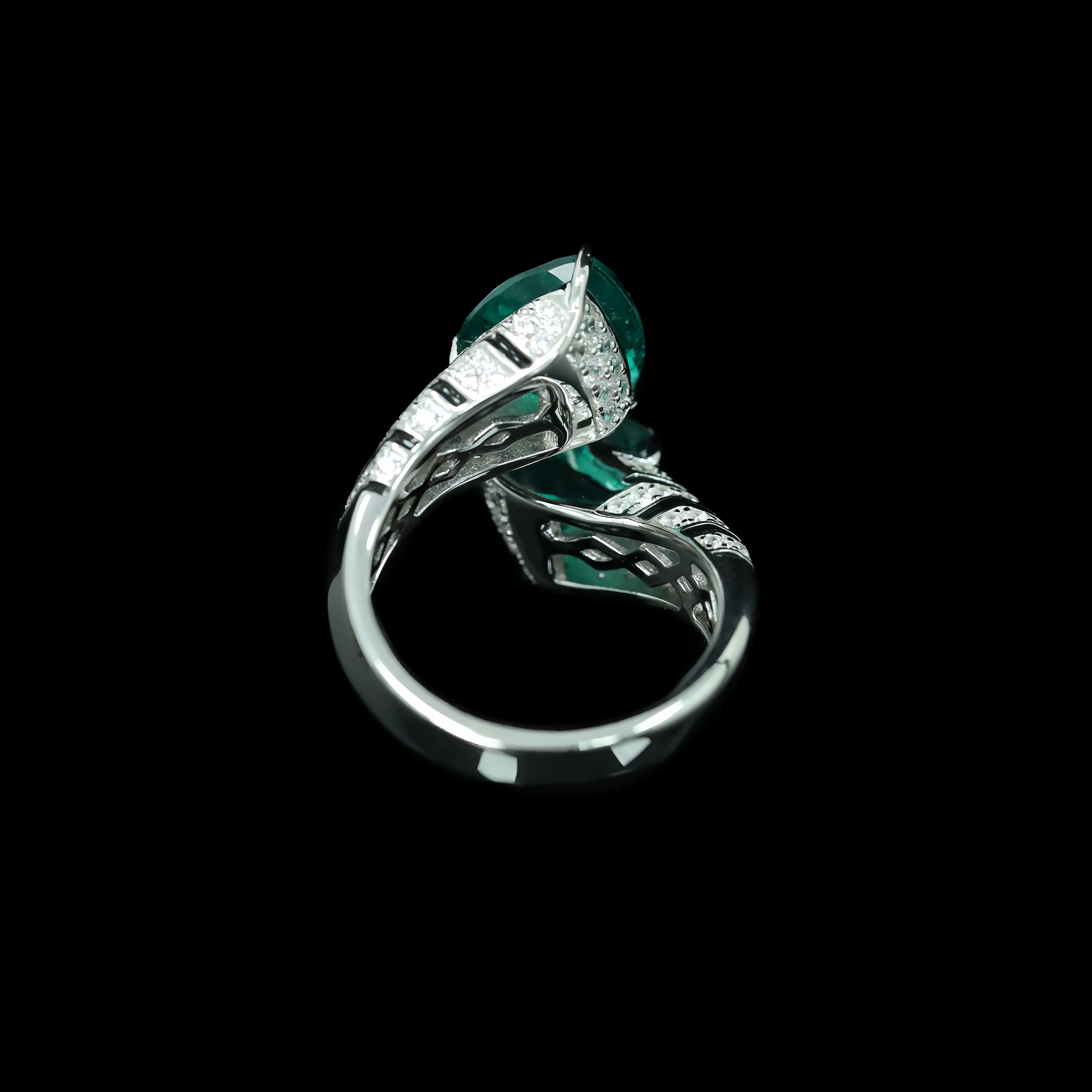 MUSHAN Jewelry Factory 925 Sterling Silver Adjustable Ring Luxury Designer Green High Carbon Diamond Fine Jewelry Women Rings