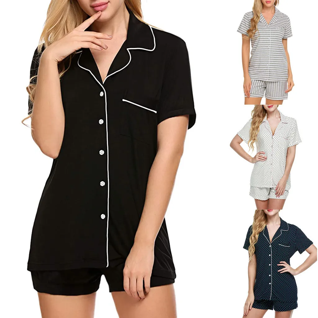 Pajamas Set Short Sleeve Sleepwear 