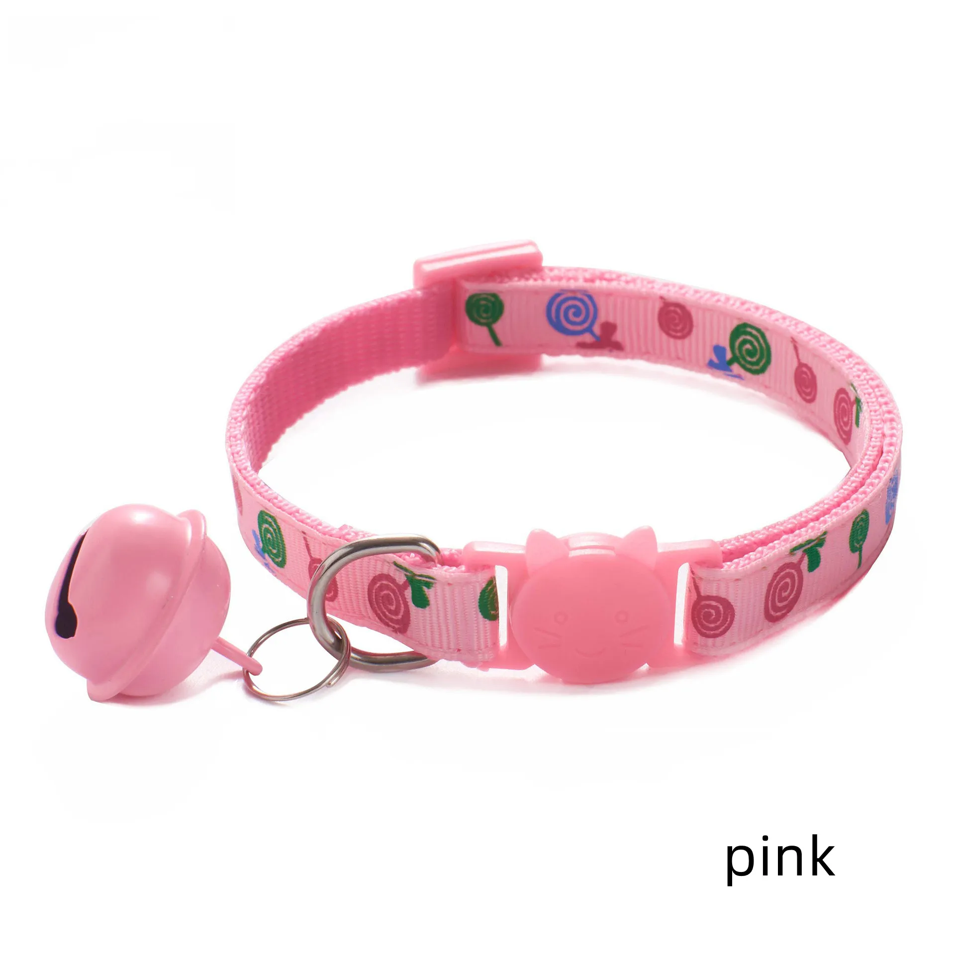 Lollipop Pattern Cat Collar Big Bell Collar for Cats Safety Buckle Pet Supplies Wholesale