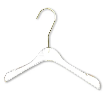 Customized logo clothing acrylic hanger gold clip transparent underwear transparent acrylic clothing display hanging pants clip