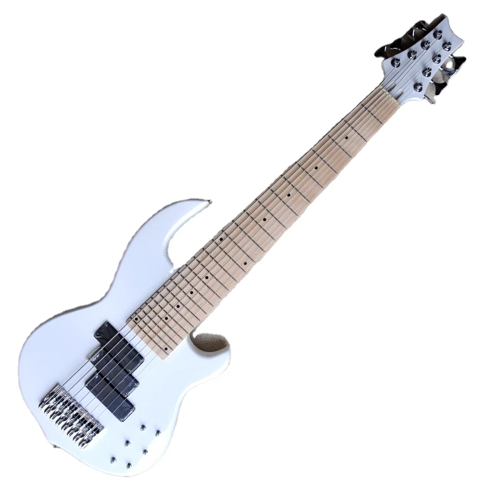 Flyoung Musical Instruments 8 Strings Electric Bass White Bass