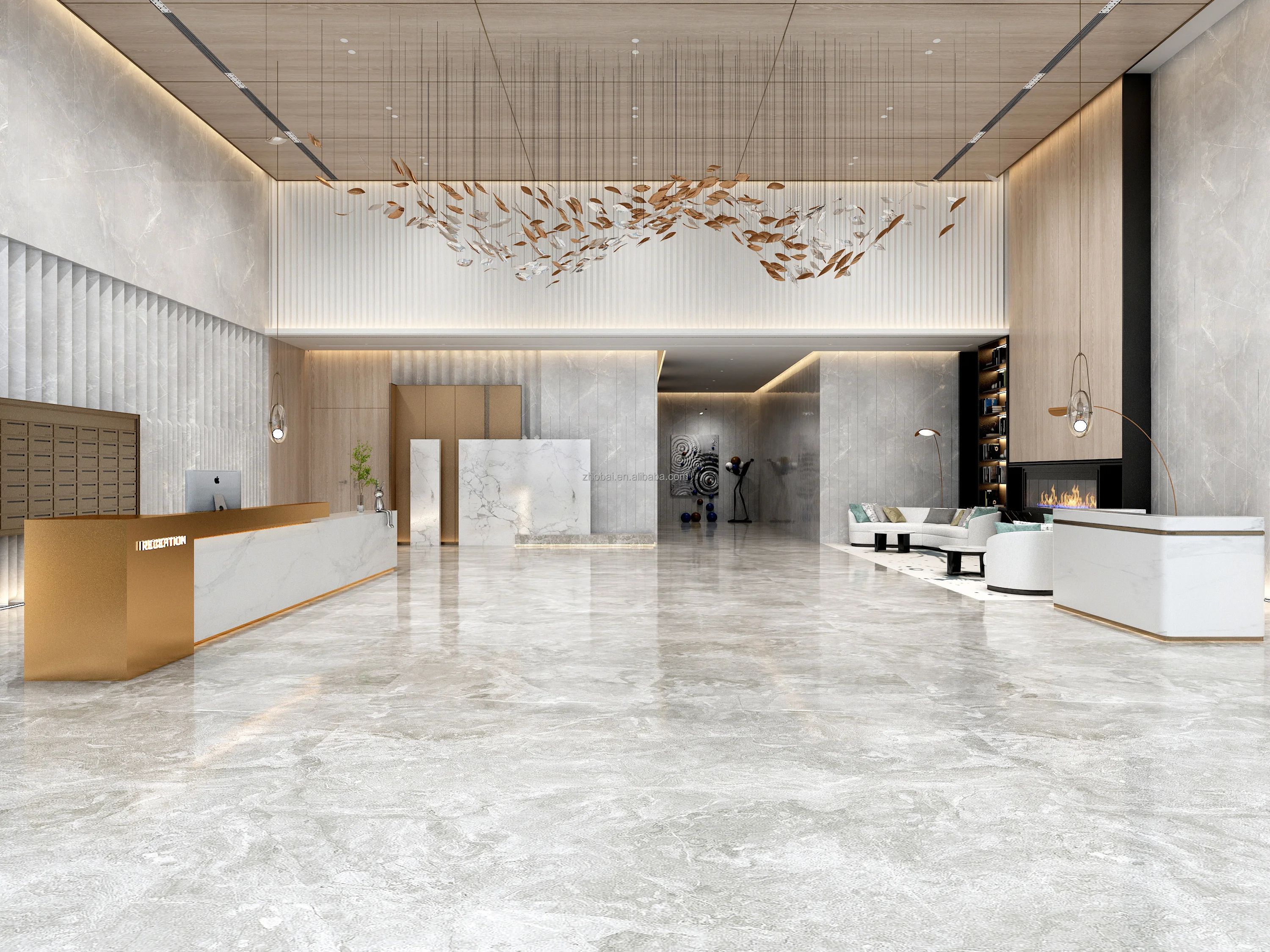 Luxury Modern Customizable Reception Counter Desk for Hotels Salons Offices Schools Gyms Hospitals Malls LED Light Eco-Friendly 6
