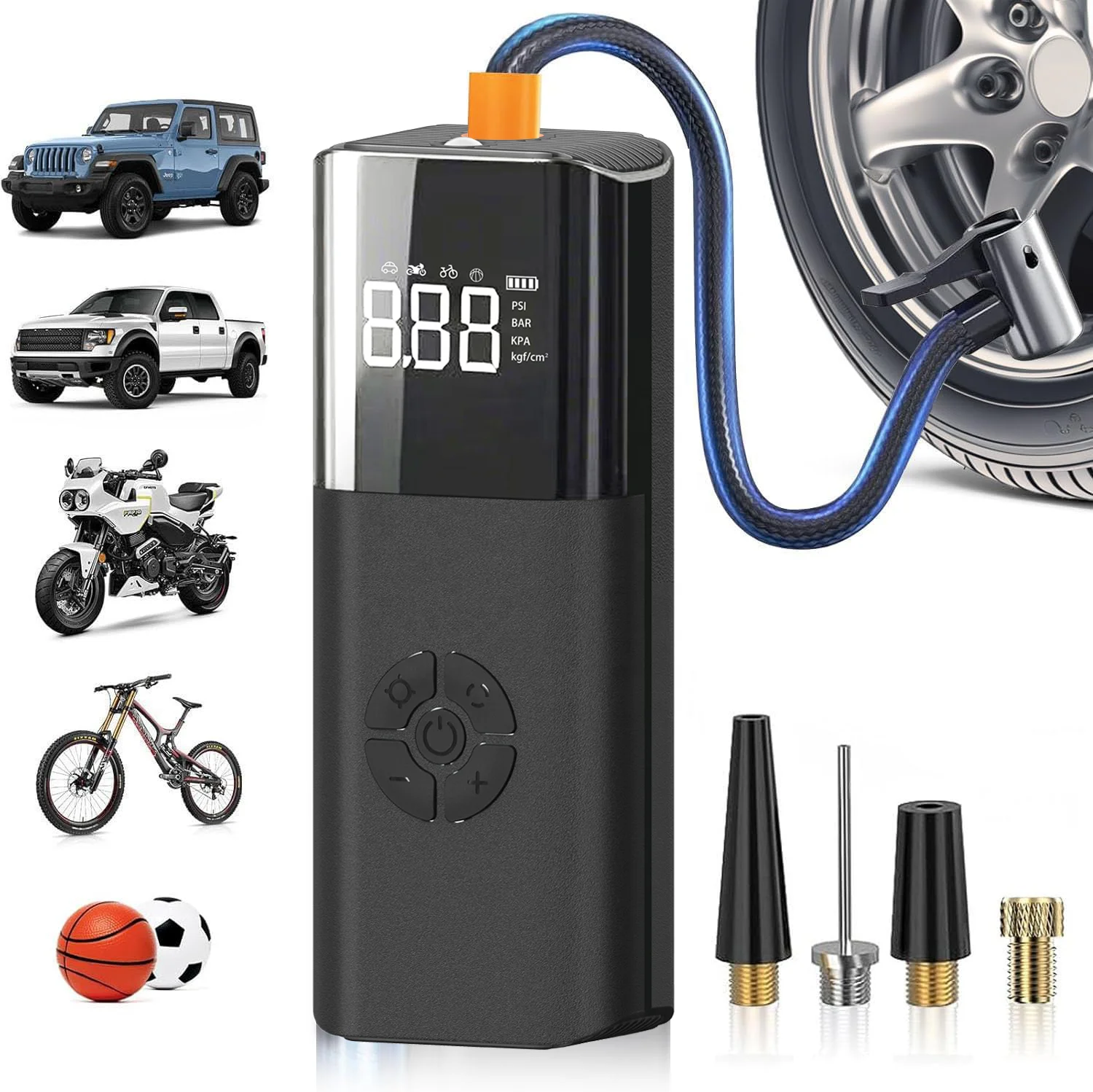 Multifunktion srad Elektro pumpe Luftpumpe Batterie 12V Kabel Autoreifen  Luft kompressor pumpe