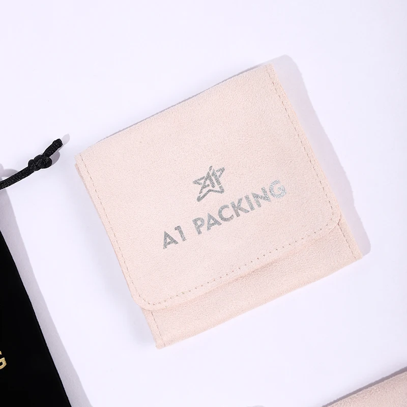 A1 Luxury Paper Jewelry Gift Bags Drawstring Pouch Storage Package Rings Necklaces Bracelets CMYK/Pantone Color Embossed Logo manufacture