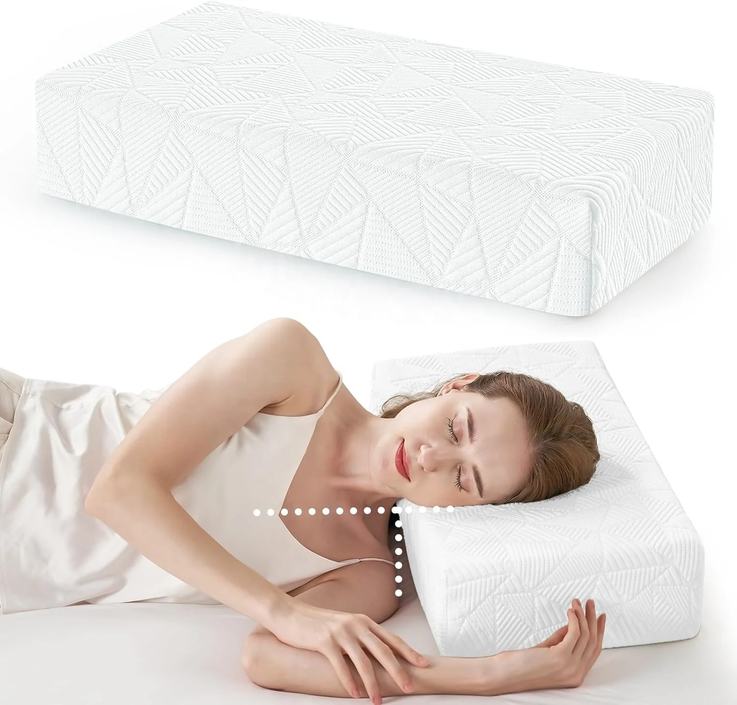 Customized Fabric Slow Rebound Memory Foam Cube Pillow with Washable Cover