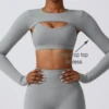 long crop top#grey