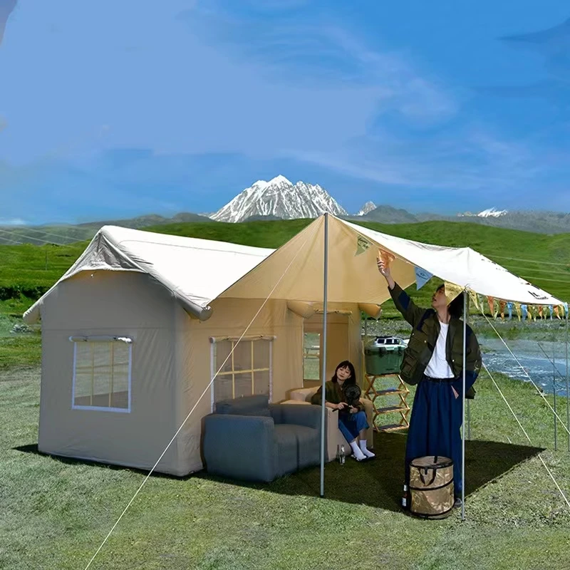 Cotton Polyester Material Outdoor Cold Weather Inflatable Mushroom Dome House Tent for Winter