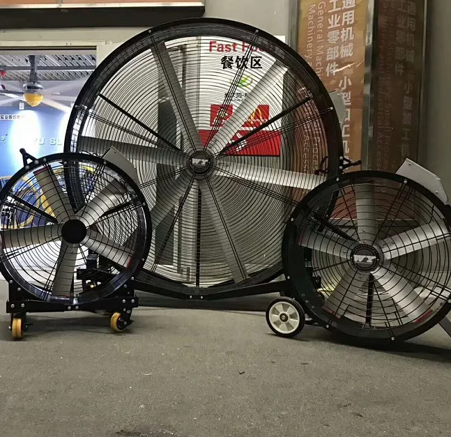 Commercial Moveable High Power Rolling Gym Greenhouse Floor Stand Ventilation Exhaust Drum Fan