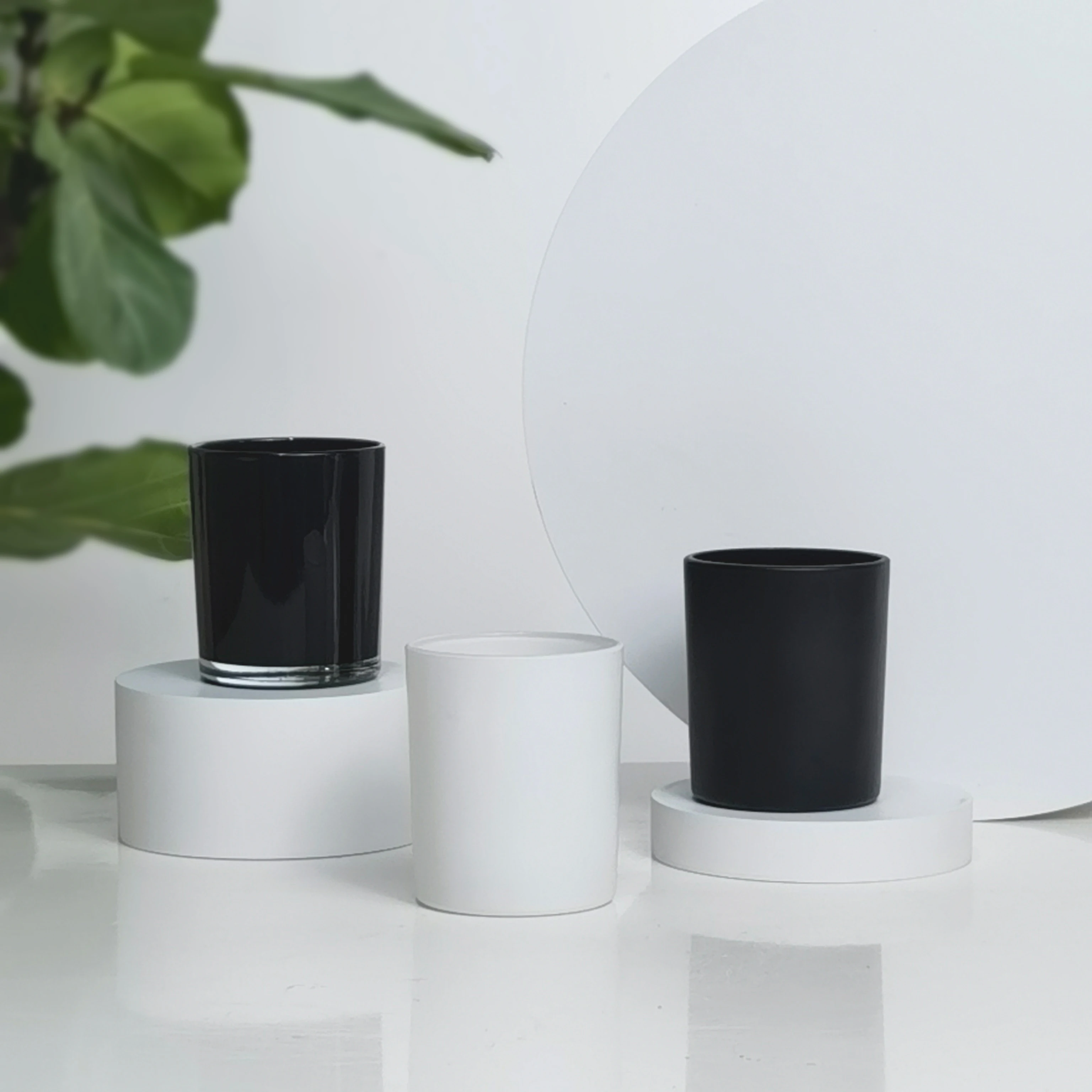 Bestsun Customized Empty Candle Vessels 10oz Matte Black Candle Jars With Metal Wooden Lid In