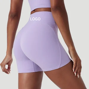 Custom New Arrival High Waist Running Training Women Sportswear Workout Fitness Gym Yoga Sports Shorts