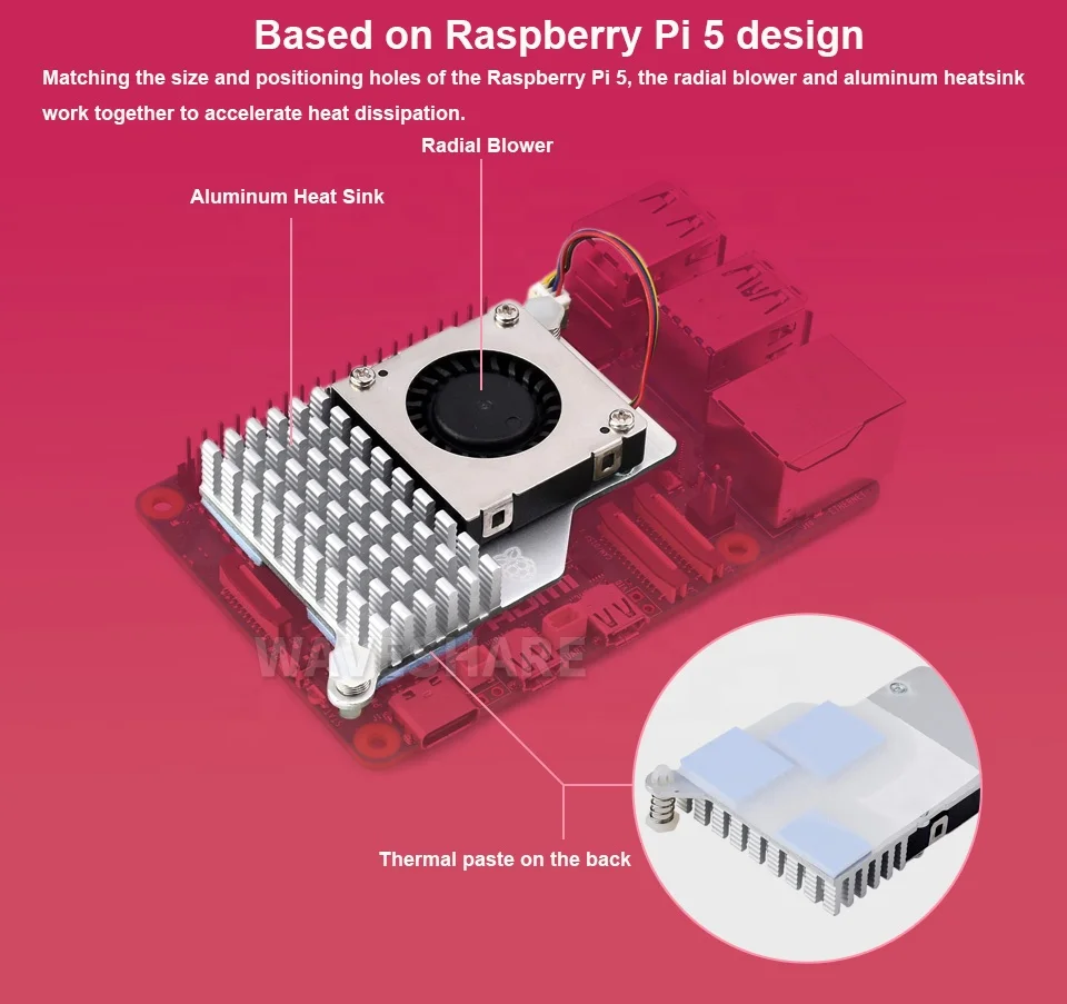 Raspberry Pi5公式オリジナルアクティブクーラーPWM5Vスピード