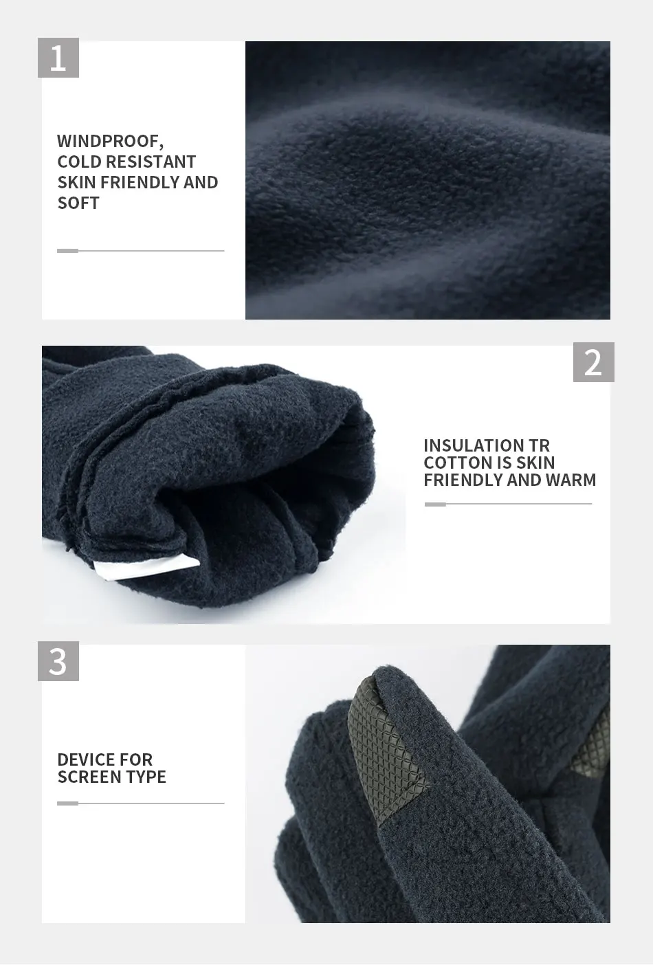 Ozero Touchscreen Polar Fleece Keep Warm Snow Winter Gloves With ...