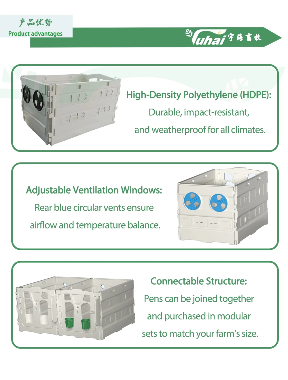 product durable roto molded round calf hutch housing for small animals modular plastic calf pen system for dairy farm calf rearing-4