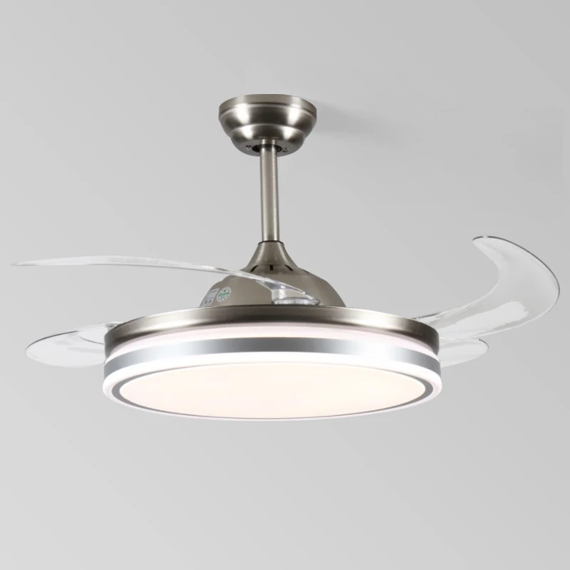 Quạt trần Đèn 42 Inch Ánh sáng Đồng Vô hình Trang trí Trần Màu Vàng