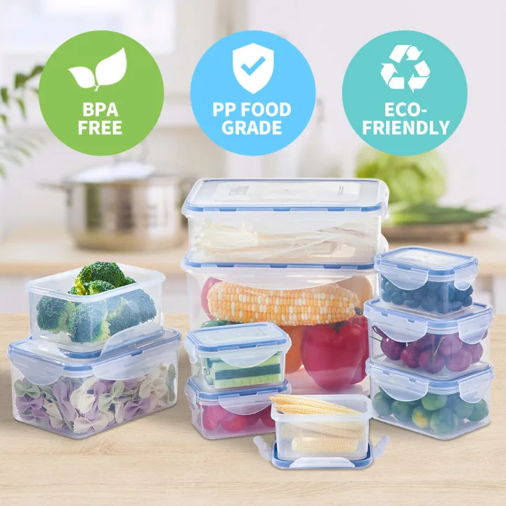 EASYLOCK Подарочная коробка BPA бесплатно герметичный кухонный холодильник Микроволновая печь сухой пластиковый контейнер для хранения еды набор с крышкой
