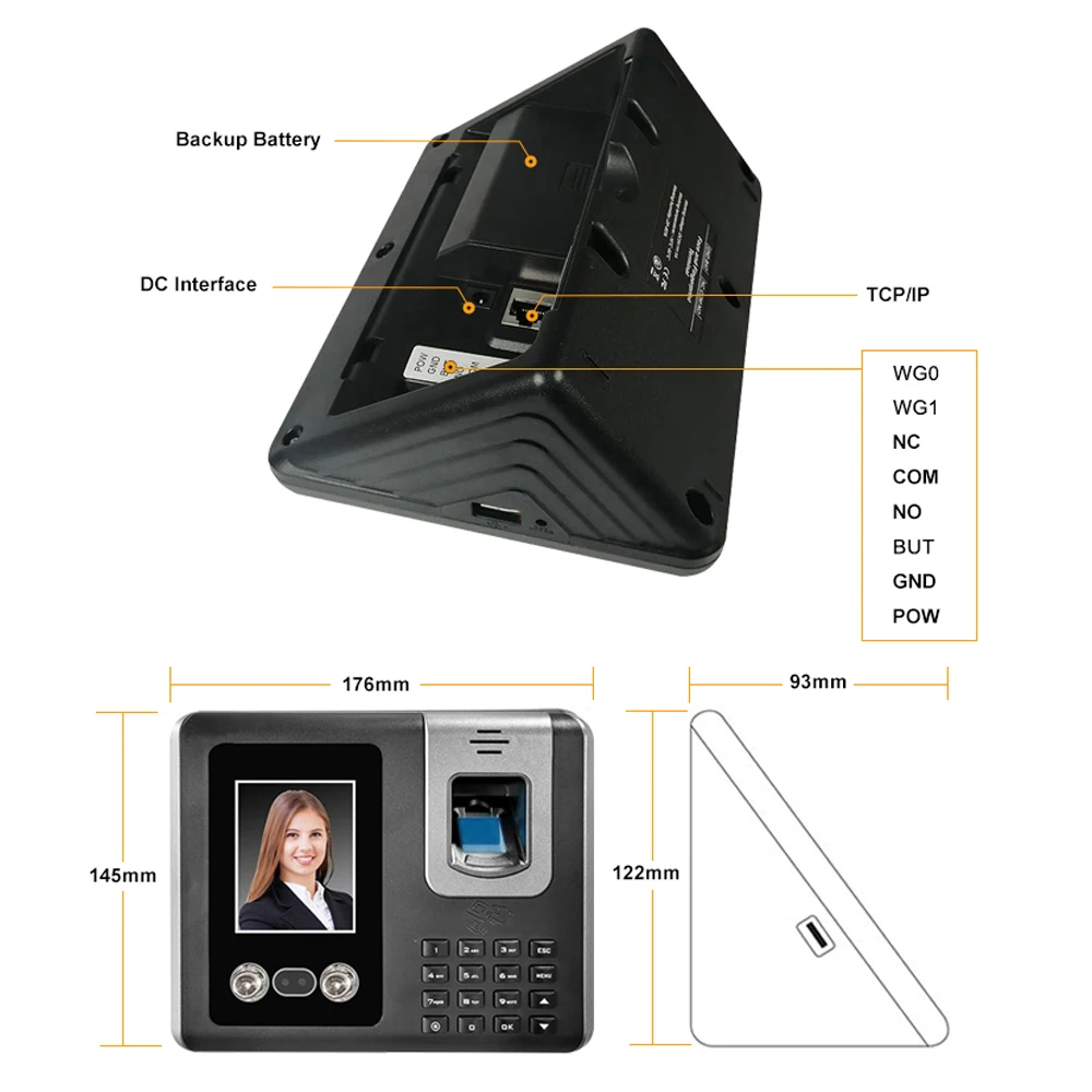 Web Based Cloud Biometric Real Time Clock Fingerprint Attendance Face Attendance Machine Access Control System with SDK API