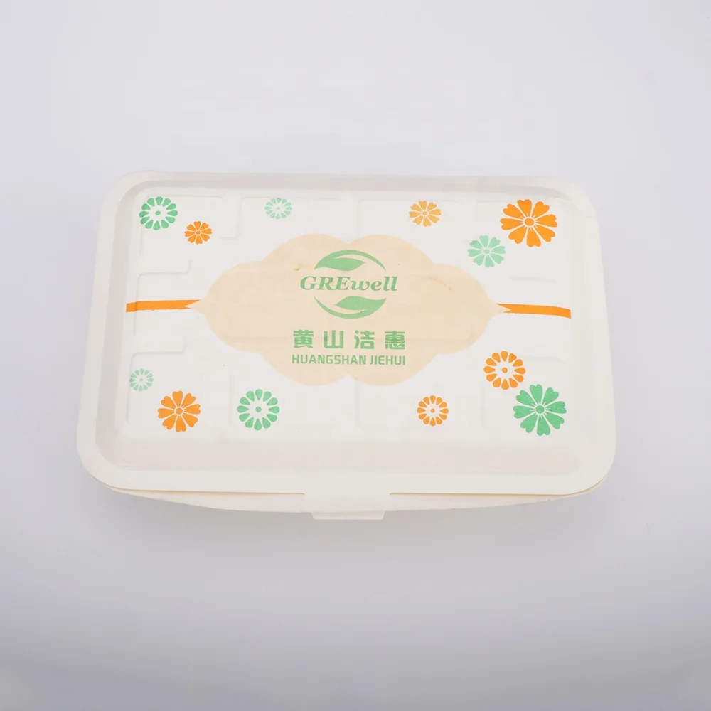Disposable Matt Lamination Coated Paper Clamshell Lunch Box Foam Replacement Industrial Sushi Food Take-Away Embossing