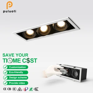 Zigbee CCT 2700K-5700K 30W LED Spot Light Modern Square Recessed Spotlight Adjustable MR16/GU10 Downlight Aluminum Ceiling