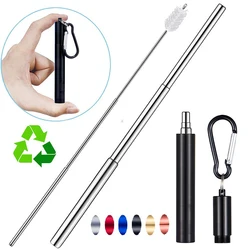 Telescopic Stainless Steel Portable Folding Drinking Collapsible Metal Straw