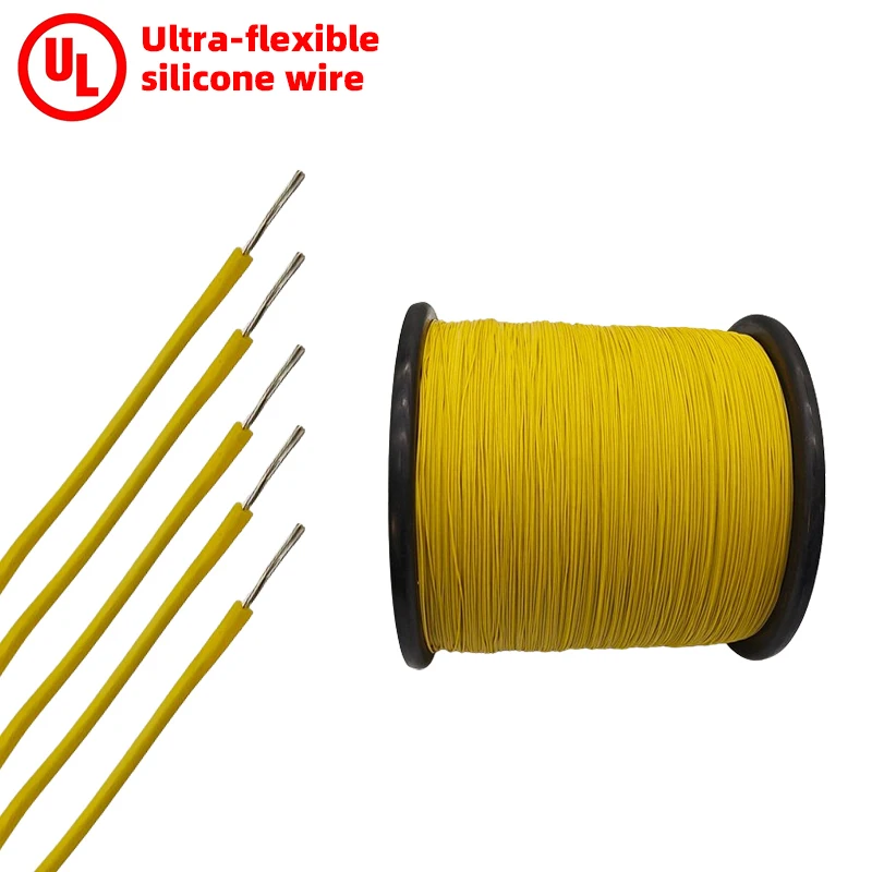 Custom UL Flexible Silicone Rubber Wires and Cables 20 22 24 26 28 30awg Tinned Copper 0.8mm Electric Wire Cable Manufacturers