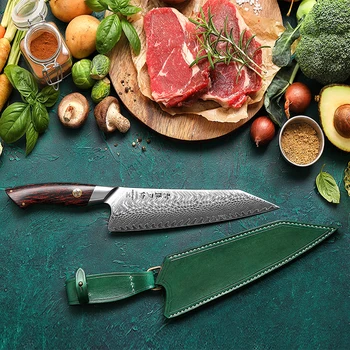 HEZHEN 8.5 Inches Chef Knife Professional 110 Layers Damascus Super St –  HEZHEN CUTLERY