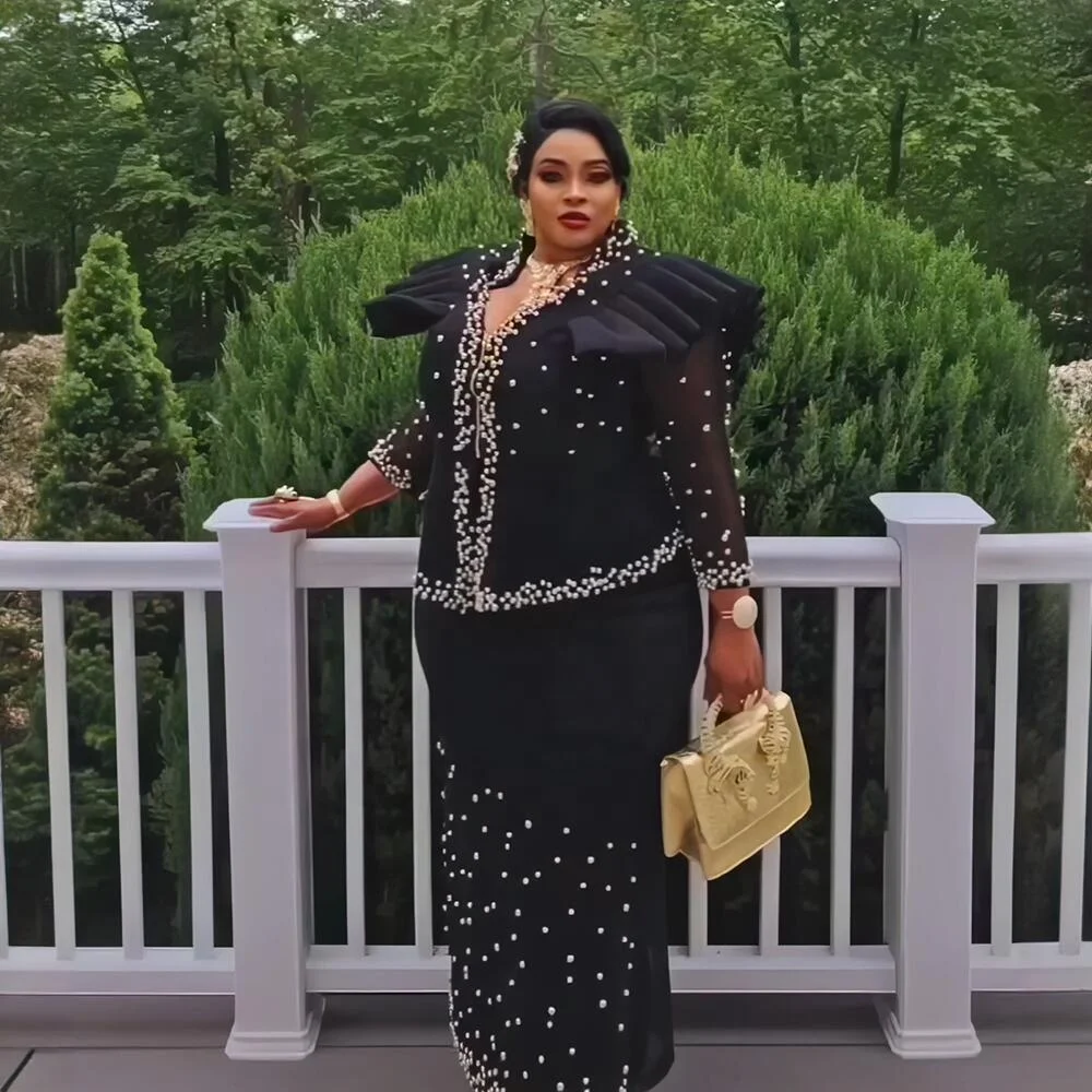 Wholesale african beaded dress plus ize african dresses designs fat ladies elegant african dresses,2 Pieces