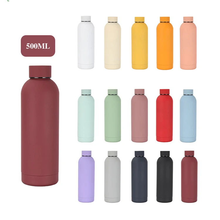 Customized logo 500 ml thermal vacuum gym double wall custom insulated drink water bottle stainless steel