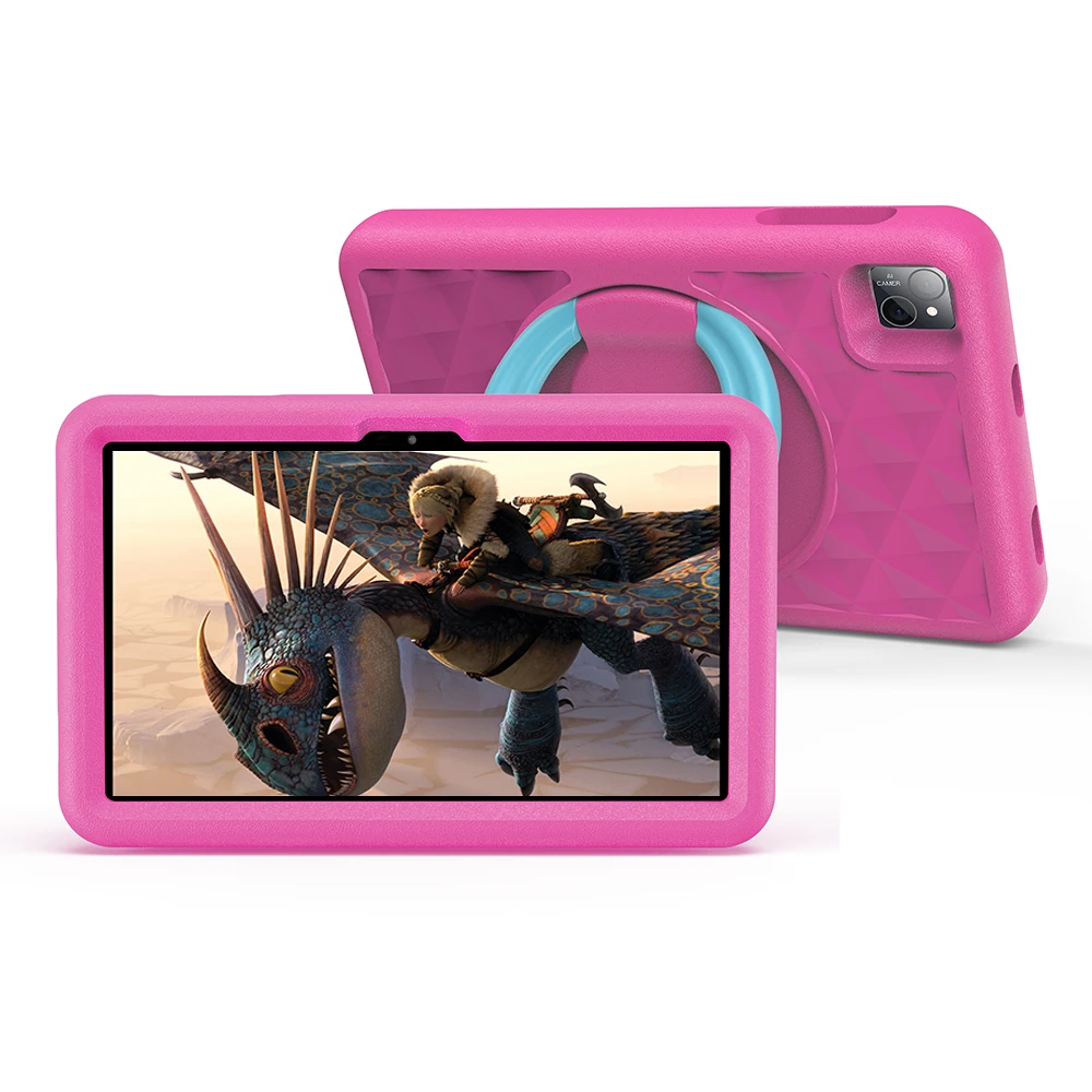 VASOUN Tablet Infantil De 10 Pulgadas Con Funda De Silicona, Android 14, 5G WiFi, 128 GB ROM, Batería De 8000 MAh, Aplicaciones Educativas Preinstaladas, Ideal Para Niños