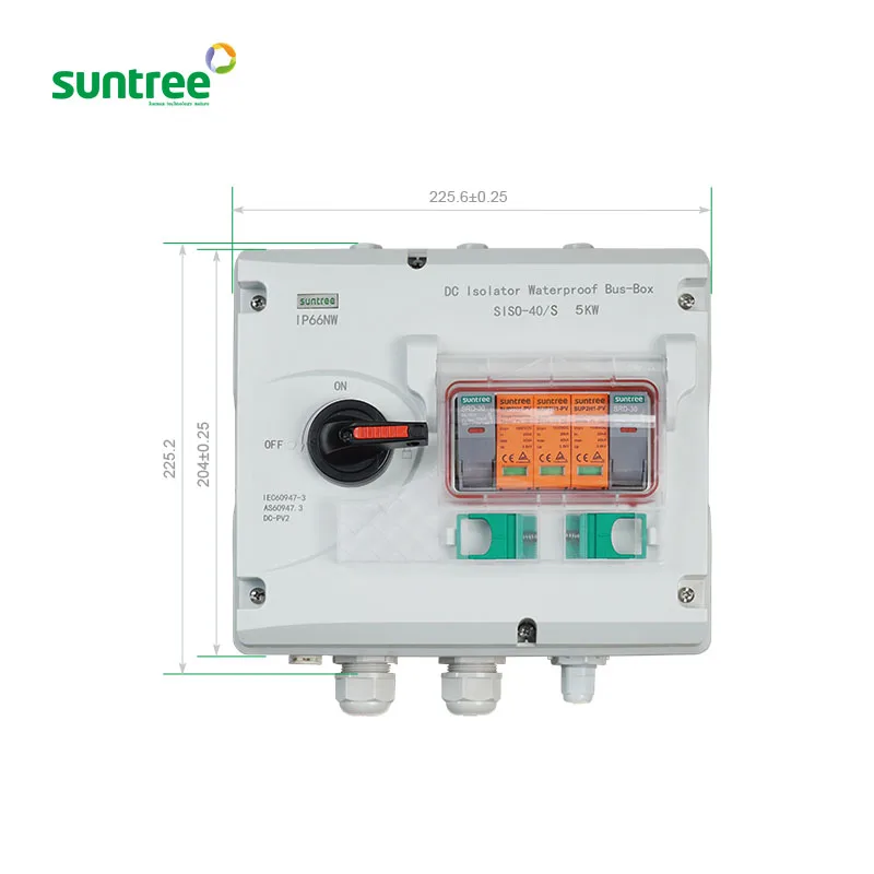 New Design 1200V DC IP66 Waterproof Solar Pv String Array Combiner Box with Isolator Switch