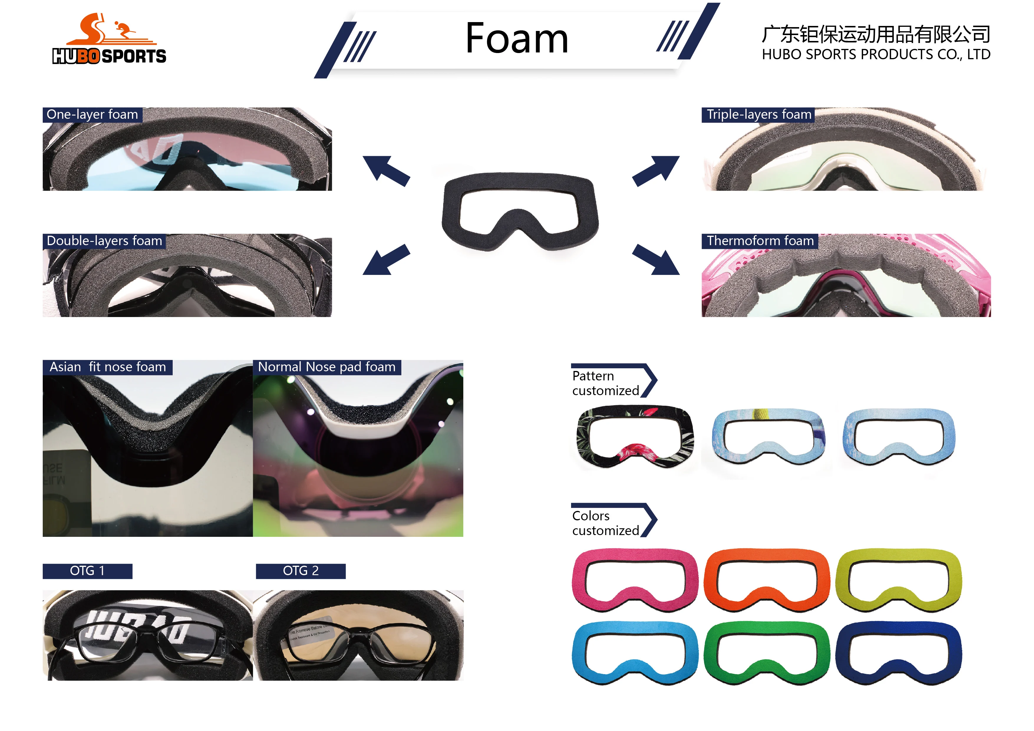 Hubo Sports Outdoor Wholesale Custom Toric Lens Snow Goggles Anti Fog