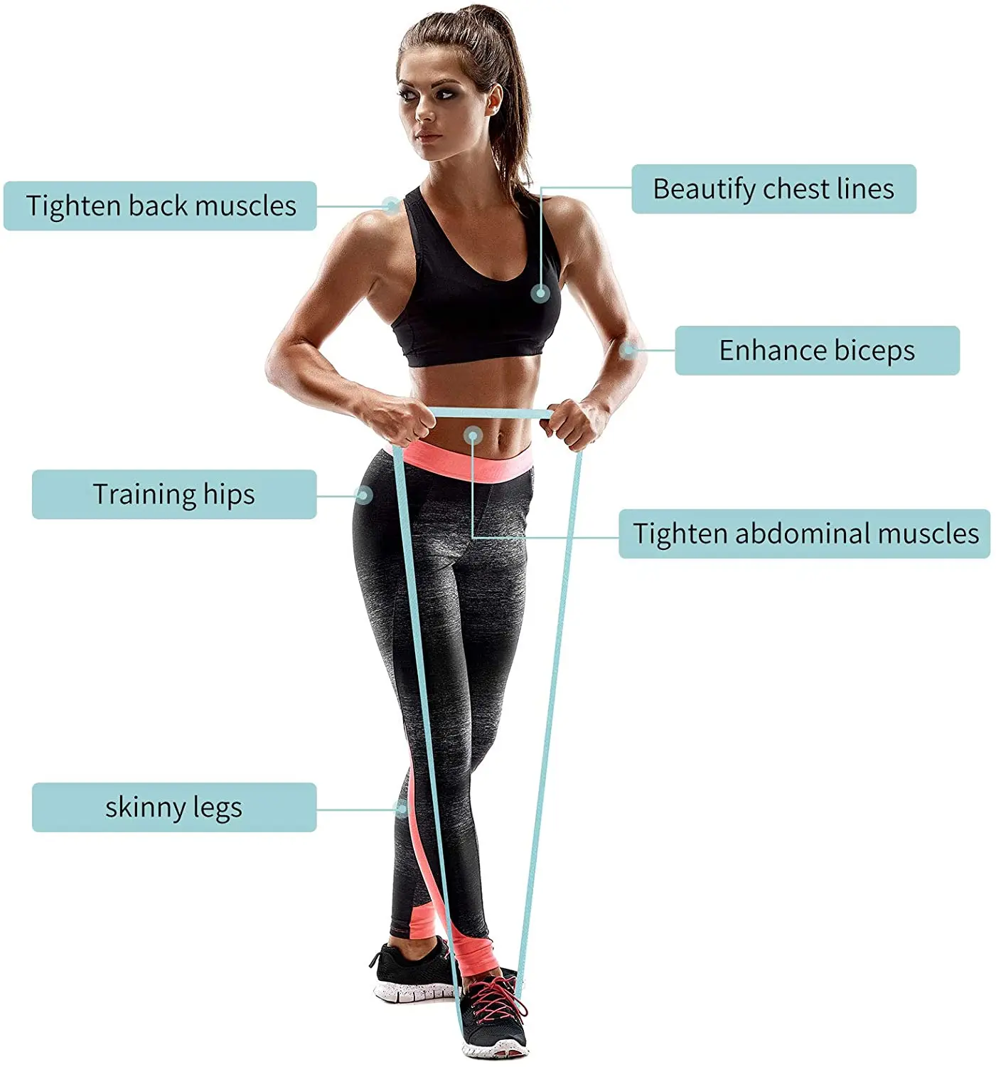 Изготовленный на заказ логотип Нескользящие Домашний Тренажерный Зал Стрейч силовых тренировок тканное длинный подтянуть сопротивление помощи резинки