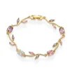 Golden pink diamond tulip braclet