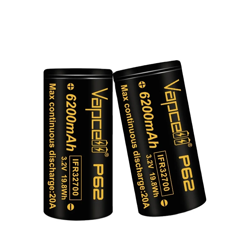 Vapcell P62 Prix d'usine 6200mAh 20A 3.2V 32700 IFR DIY Batterie Pack  Cylindrique Lithium Ion Cellule Rechargeable pour Usage Domestique|  Alibaba.com