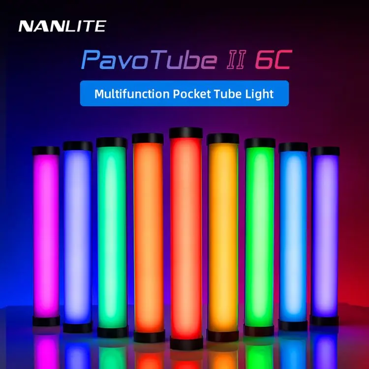 Nanguang Nanlite PavoTube II 6C LED RGB Light Tube Portable Handheld Photography Lighting Stick CCT Mode Photos Video Soft Light