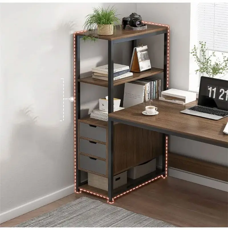 Light Luxury Desktop Computer Desk Rock Slab Desk Italian Simple Iron Frame Computer Desk in Home Study