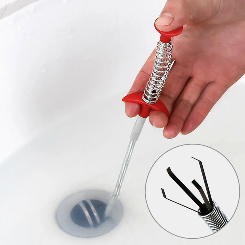 Plastic Drain Clog Cleaner Flexibility Sink Plumbing Cleaning With