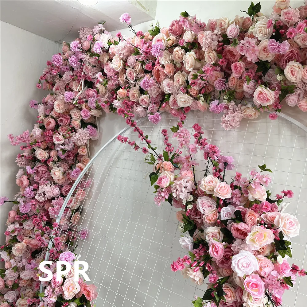 Spr Cheap Artificial Flower Wall Wedding Decor Pink Blush Mix Color