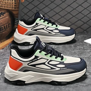 Trendy Height-Increasing Chunky Sneakers for Men with Thick Sole and Breathable Mesh Design for Spring Summer Casual Sports